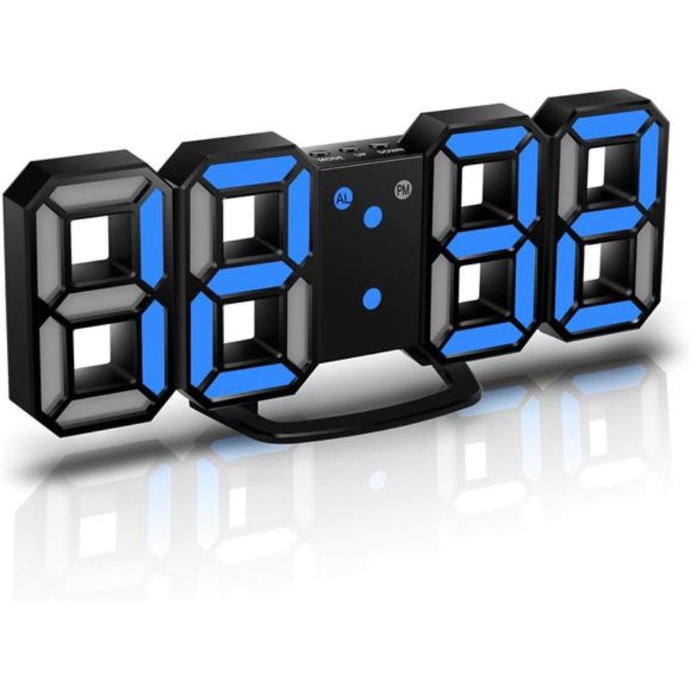 3D LED Wall Clock,8.4" Digital Wall Clock,LED Clock with 3 Adjustable Brightness